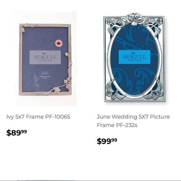 Vintage Pewter June Wedding Picture Frame 5X7 PF-232s - Picture 2 of 7